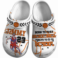 Basketball Clogs Player Running With Ball Born To Play Personalized Gift