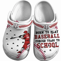 Baseball Clogs Battle Swinging Born To Play Personalized Gift