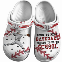 Baseball Clogs Pitcher Throwing Born To Play Personalized Gift