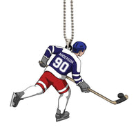 Ice Hockey Ornament Player Running 01 Personalized Gift
