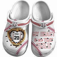 Baseball Clogs My Heart Is On That Field Personalized Gift