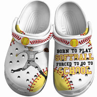 Softball Clogs Pitcher Throwing Born To Play Personalized Gift