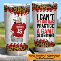 Baseball Tumbler Pitcher Wind Up Baseball Mom I Can't Personalized Sport Gift