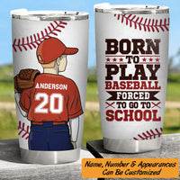 Baseball Tumbler Pitcher Born To Play Personalized Sport Gift