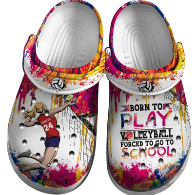 Volleyball Clogs Female Attack Born To Play 02 Personalized Sport Gift