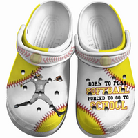 Softball Clogs Pitcher Throwing Born To Play Personalized Gift