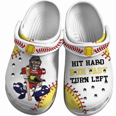 Softball Clogs Catcher Catching Born To Play Personalized Gift