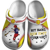 Softball Clogs Battle Swinging Hit Hard Run Fast Turn Left 01 Personalized Sport Gift