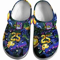 Softball Clogs Graffiti Art Navy Version Personalized Sport Gift