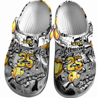 Softball Clogs Graffiti Art White Version Personalized Sport Gift