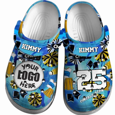 Cheerleading Clogs Graffiti Art 01 Gold Blue Version Personalized Gift