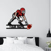 Personalized American Football Lineman Shaped Metal Signs