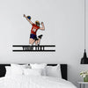Personalized Attacking Volleyball Woman Shaped Metal Sign