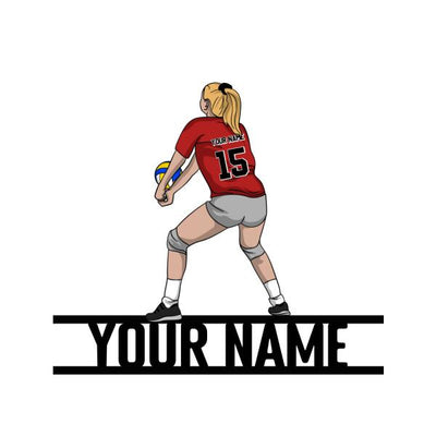 Personalized Volleyball Libero Shaped Metal Sign