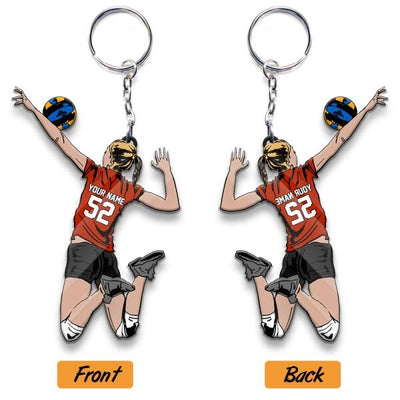 Volleyball Keychain Attacking Player Personalized Gift