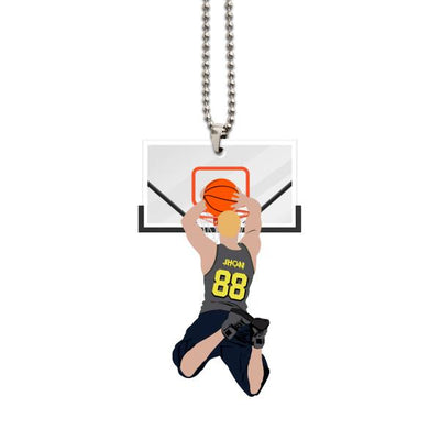 Personalized Basketball Slam Dunk Shaped Ornament