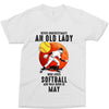 Personalized Never Underestimate An Old Lady Who Loves Softball 2 T-shirt