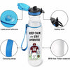 Personalized Keep Calm And Stay Hydrated Football Player 32oz Water Tracker Bottle