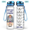 Personalized Keep Calm And Stay Hydrated Volleyball Girl 32oz Water Tracker Bottle