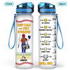 Personalized Keep Calm And Stay Hydrated Softball Girl 32oz Water Tracker Bottle 2