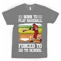 Born To Play Baseball Batter Swinging Personalized Classic T-Shirt