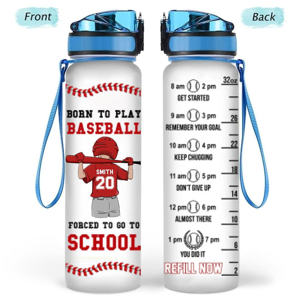 Personalized Plastic Water Bottle, Baseball T-ball Kids Sports