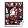 Baseball Sherpa Blanket Batter Swinging Eat Sleep Baseball Repeat Personalized Gift