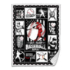 Baseball Sherpa Blanket Batter Swinging Eat Sleep Baseball Repeat Personalized Gift Black Version