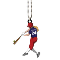 Softball Ornament Batter Swing Personalized Gift