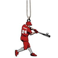 Baseball Ornament Player Swing Personalized  Gift