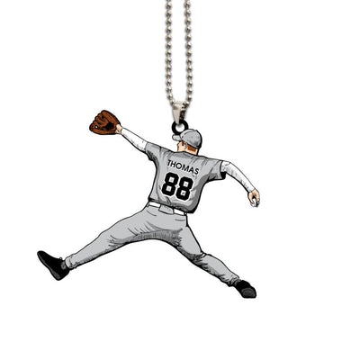 Baseball Ornament Player Throwing The Ball Personalized Gift