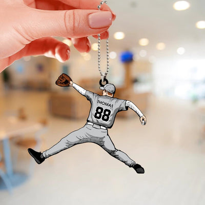 Baseball Ornament Player Throwing The Ball Personalized Gift