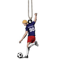 Soccer Ornament Player Kicking Ball Personalized Gift