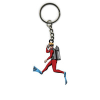 Scuba Diving Keychain Male Diver 02 Personalized Gift