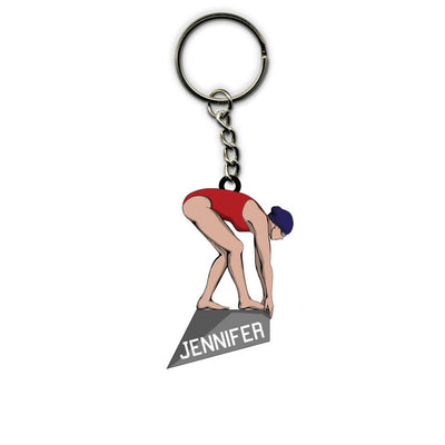 Swimming Keychain Get Set 01 Personalized Sport Gift