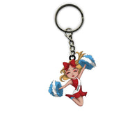 Cheerleader Keychain Chibi Cheerleader Jump 01 Personalized Sport Gift