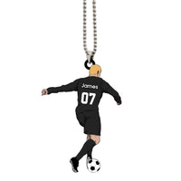 Soccer Ornament Player Shaped Mica Personalized Gift