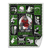 Baseball Sherpa Blanket Catcher Catching Eat Sleep Baseball Repeat Personalized Gift Dark Green Version 01