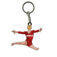 Gymnastics Keychain Girl Split Leap Personalized Sport Gift