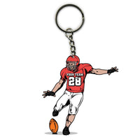 American Football Keychain Kicker Boy Kicking 08 Personalized Sport Gift
