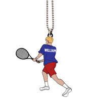 Tennis Ornament Boy Backhand Personalized Sport Gift
