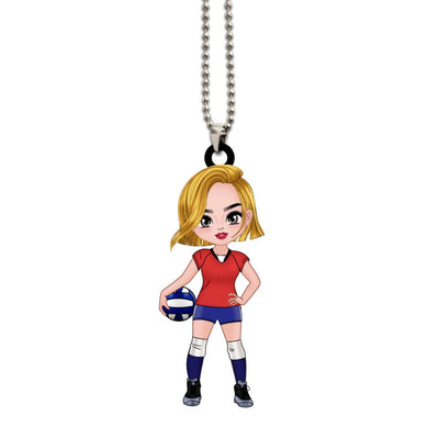 Volleyball Ornament Chibi Girl Standing 10 Personalized Sport Gift