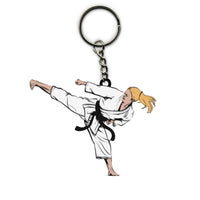 Karate Keychain Female Side Kick Personalized Sport Gift