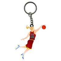 Basketball Keychain Female Player Flying Personalized Sport Gift