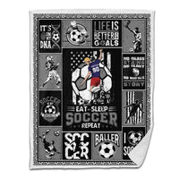 Soccer Sherpa Blanket Player Kicking Ball Personalized Sport Gift Gray Version