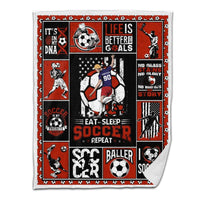 Soccer Sherpa Blanket Player Kicking Ball Personalized Sport Gift Red Version