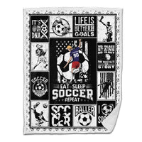 Soccer Sherpa Blanket Player Kicking Ball Personalized Sport Gift White Version