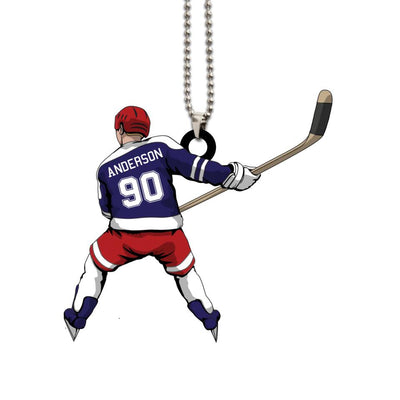 Hockey Ornament Player Swing 01 Personalized Sport Gift