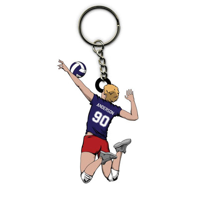 Volleyball Keychain Male Attack 01 Personalized Sport Gift