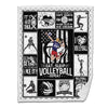 Volleyball Sherpa Blanket Female Attack 01 Personalized Sport Gift White Version